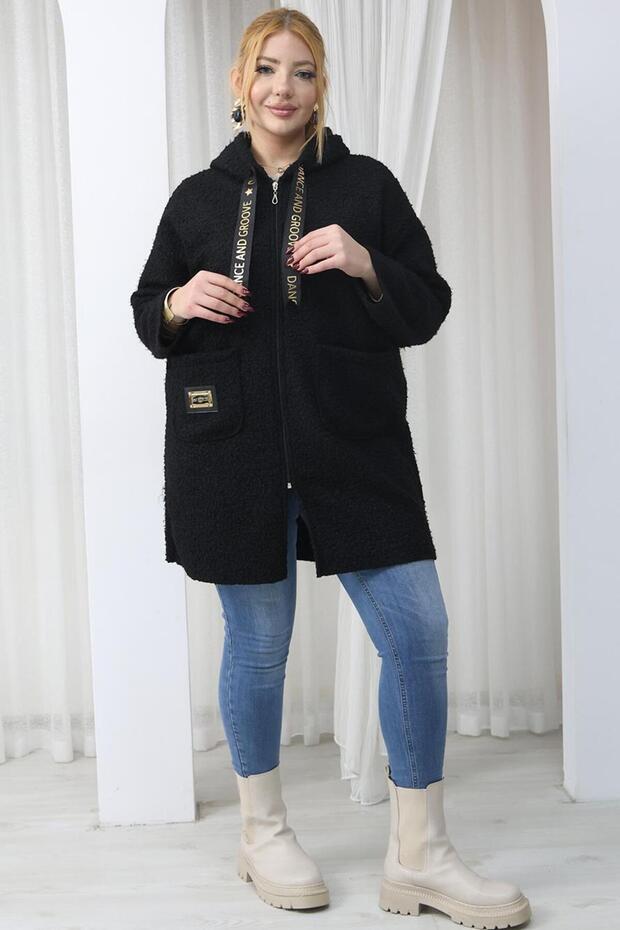 سترة طويلة من قماش البوكليت مقاس كبير - 3