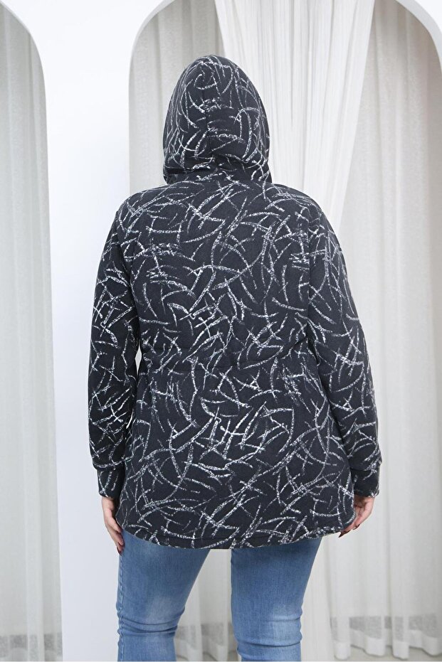 سترة صوف منقوشة مقاس كبير - 8