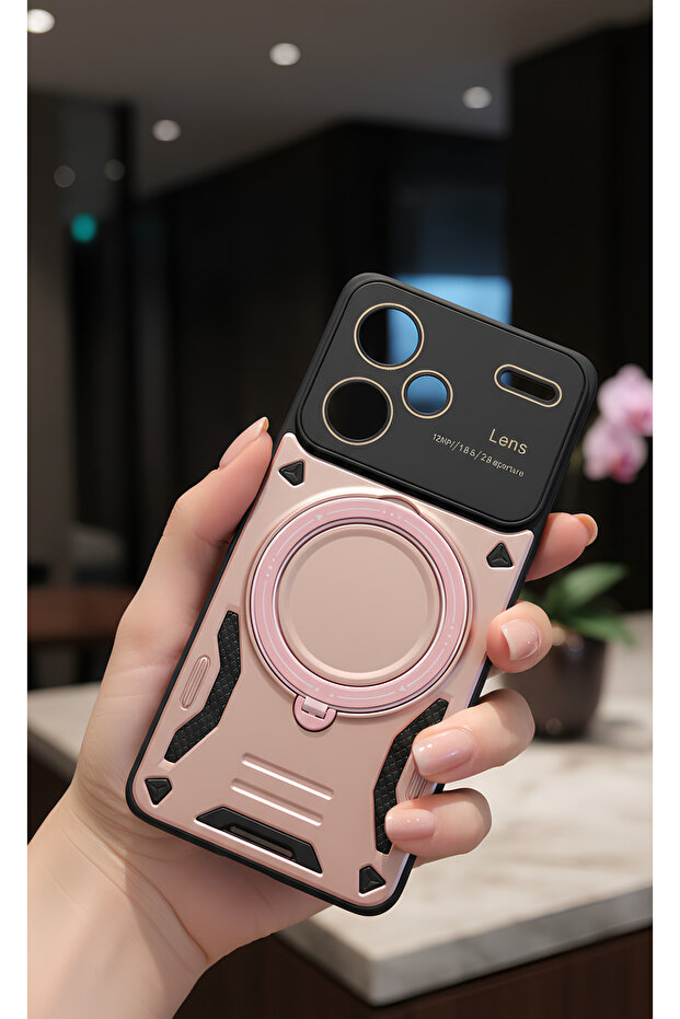 3D Camera Lens Protected Ring Stand Case Compatible with Redmi Note 13 Pro Plus - 1