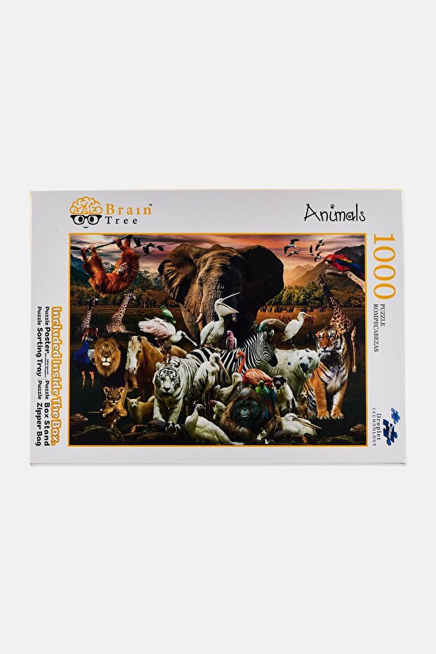 أحجية حيوانات شجرة الدماغ مكونة من 1000 قطعة - 1