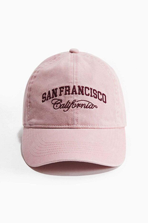Embroidered-motif twill cap