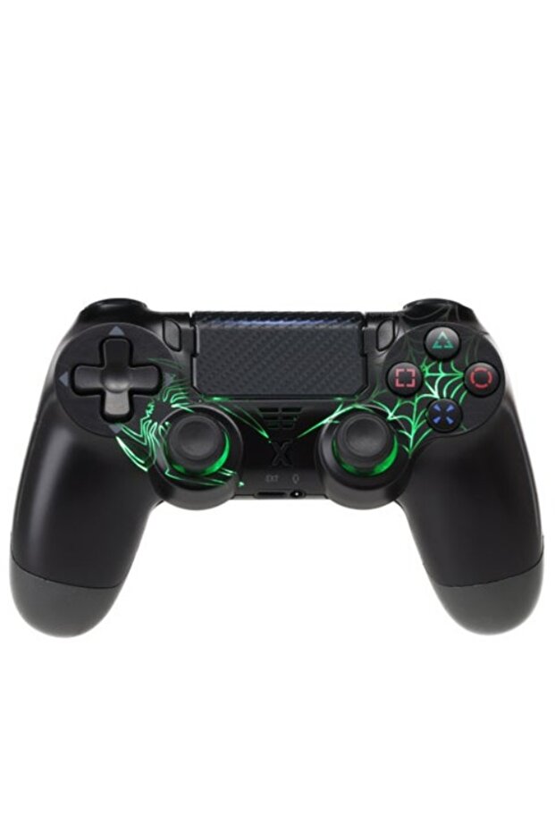 وحدة تحكم لاسلكية LOG لأجهزة بلاي ستيشن 4 / 3 / الكمبيوتر الشخصي / أندرويد / iOS - تأثير إضاءة RGB - أسود - 3