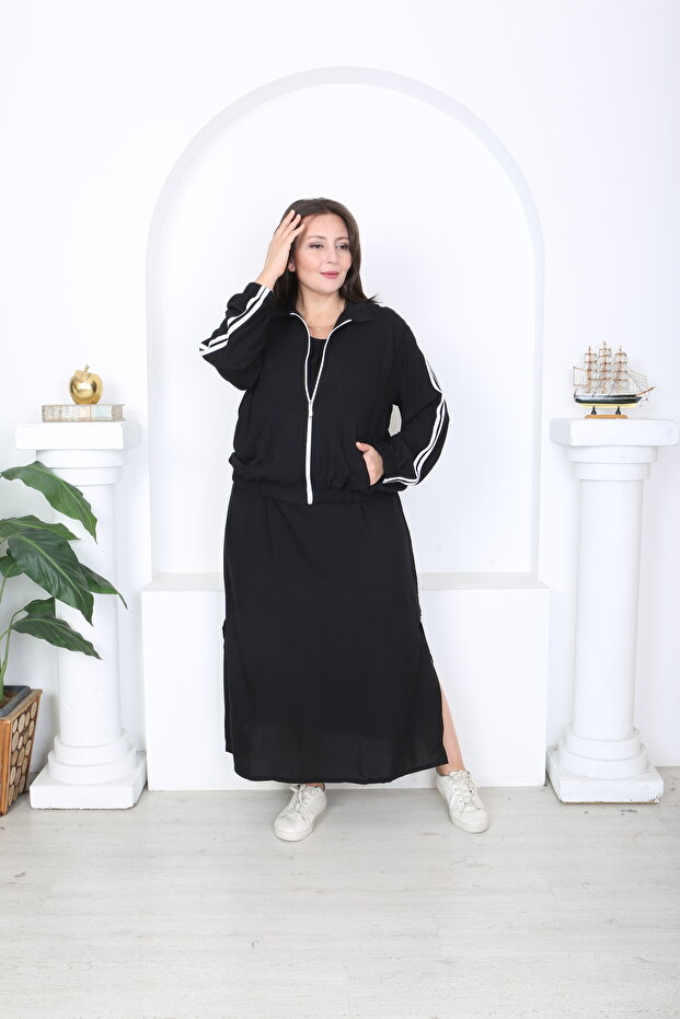 طقم فستان وسترة نسائية مقاس كبير