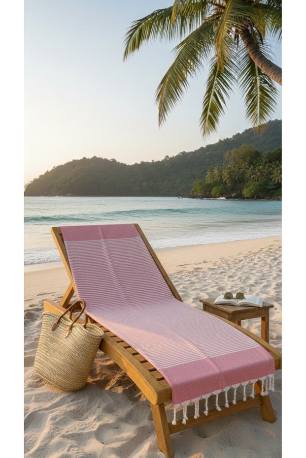 90X170 Hürrem Desen Peshtemal Beach Towel – 100% Cotton, Lightweight and Quick-Drying Sea & Spa Towel