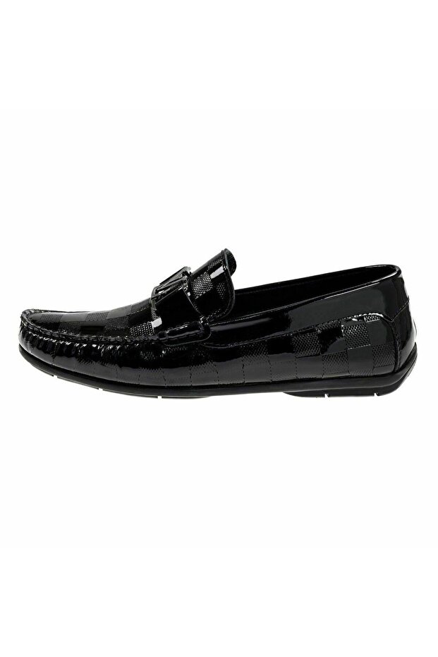 Large Size Black Patent Leather Au247 Men's Ballerinas
