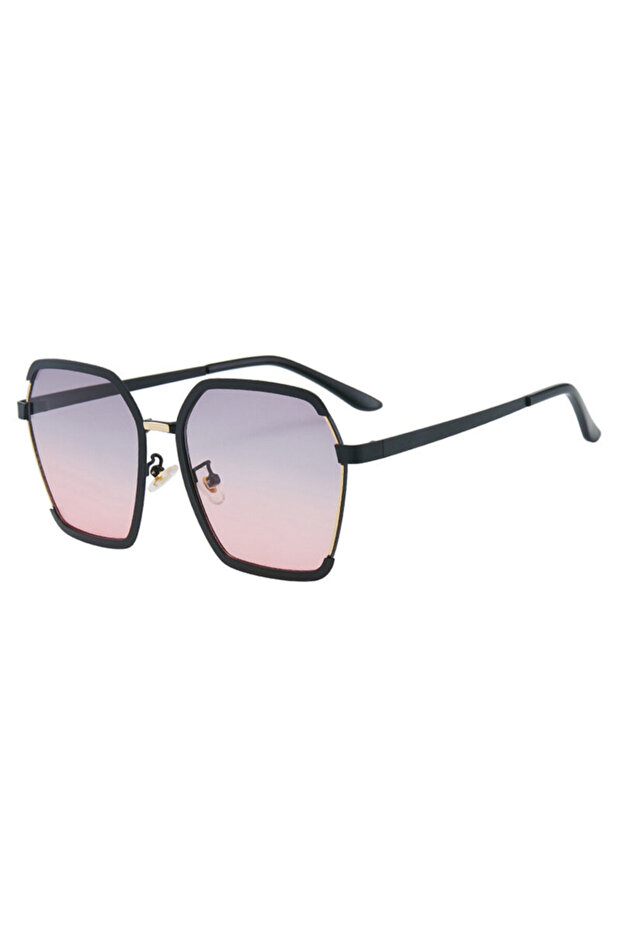 Oversized Hexagonal Sunglasses Techsuit, Black - 1