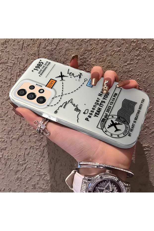 Samsung Galaxy A33 5g Compatible Silicone Edge Hard Back Anti-Fall Phone Case with Airplane Pattern