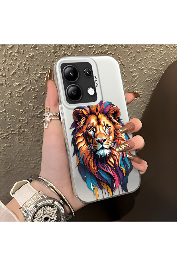 Redmi Note 13 Compatible Silicone Edge Hard Back Anti-Fall Phone Case Pars Patterned - 2