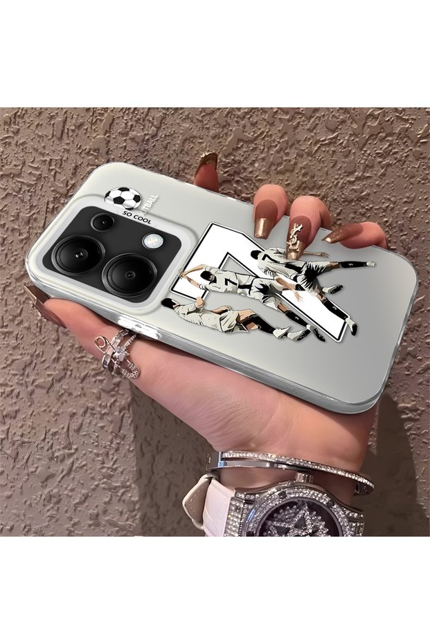 Redmi Note 13 Pro 4g Compatible Silicone Edge Hard Back Anti-Fall Phone Case Cr7 Patterned