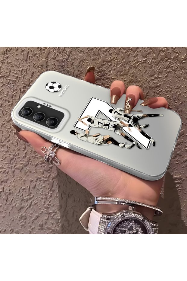 Samsung Galaxy A34 5g Compatible Silicone Edge Hard Back Anti-Fall Phone Case with Cr7 Pattern
