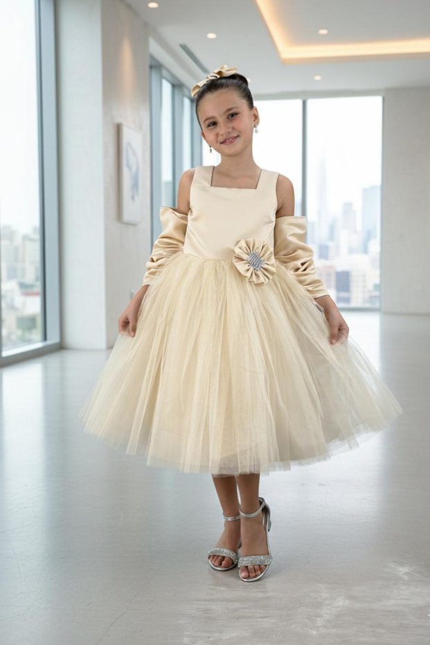 Cotton Girls' Evening Dress