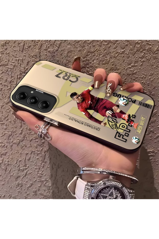 Samsung Galaxy A05S Compatible Silicone Edge Hard Back Anti-Fall Phone Case Cr7 Patterned