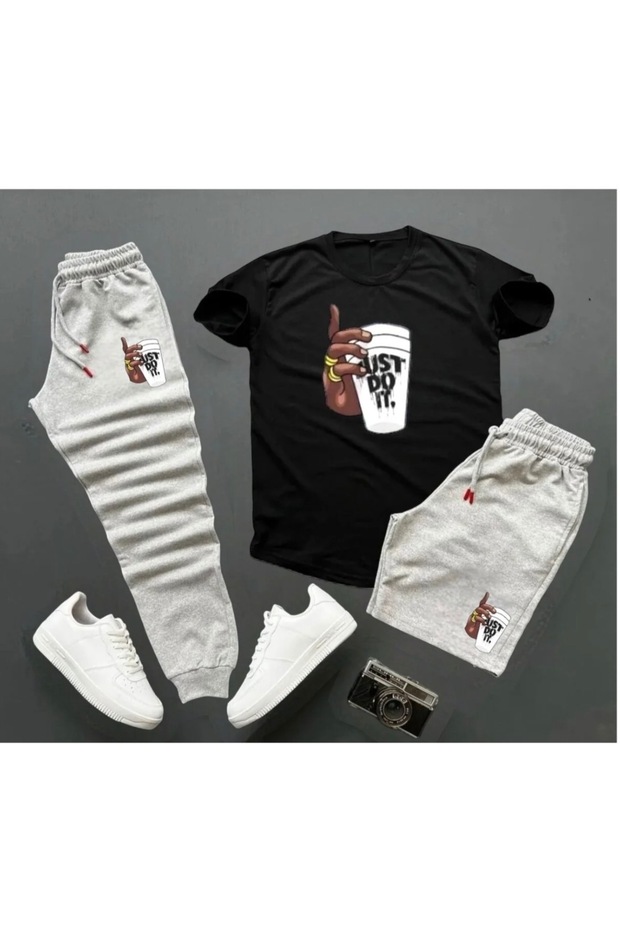 Unisex T-shirt - Sweatpants - Shorts 3-Piece Summer Tracksuit Set