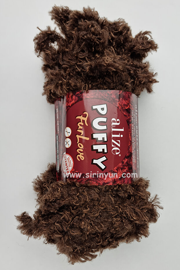 Puffy Furlove Finger-Knitted Knitting Yarn 493-Brown