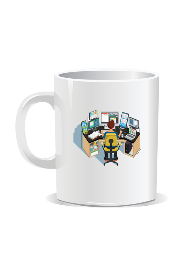 Personalized mug with messages for programmers, Programmer's desk - 2