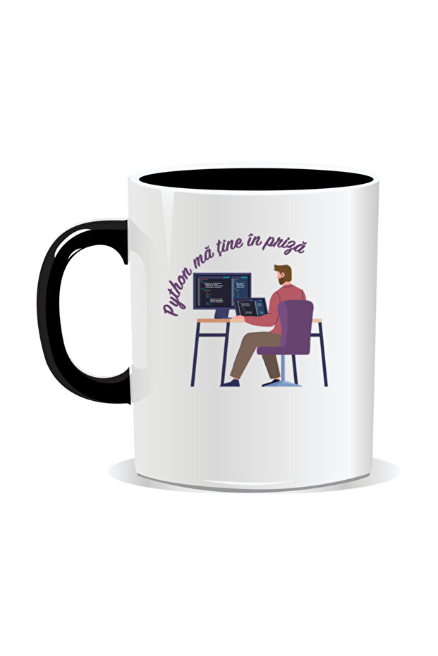 Personalized mug with messages for programmers, Python keeps me hooked - 2