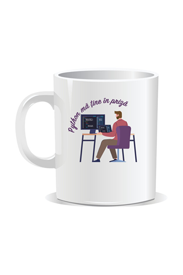 Personalized mug with messages for programmers, Python keeps me hooked - 2