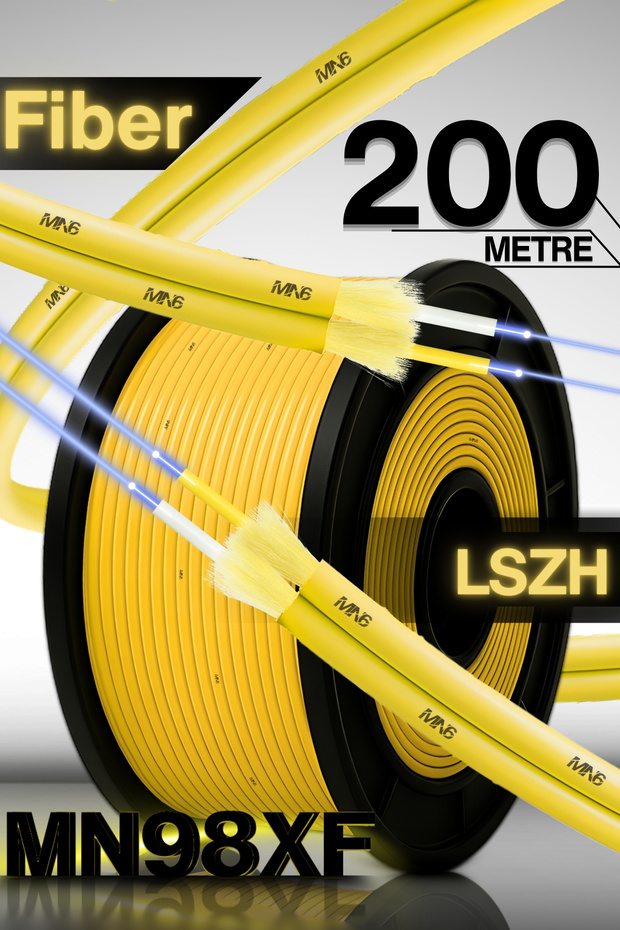 MN98XF LSZH كابل ألياف بصرية بطول 200 متر - كابل FTTH احترافي ثنائي الخط