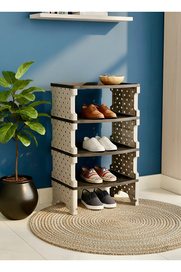 A Multi-Layered plastic shoe rack. - 1
