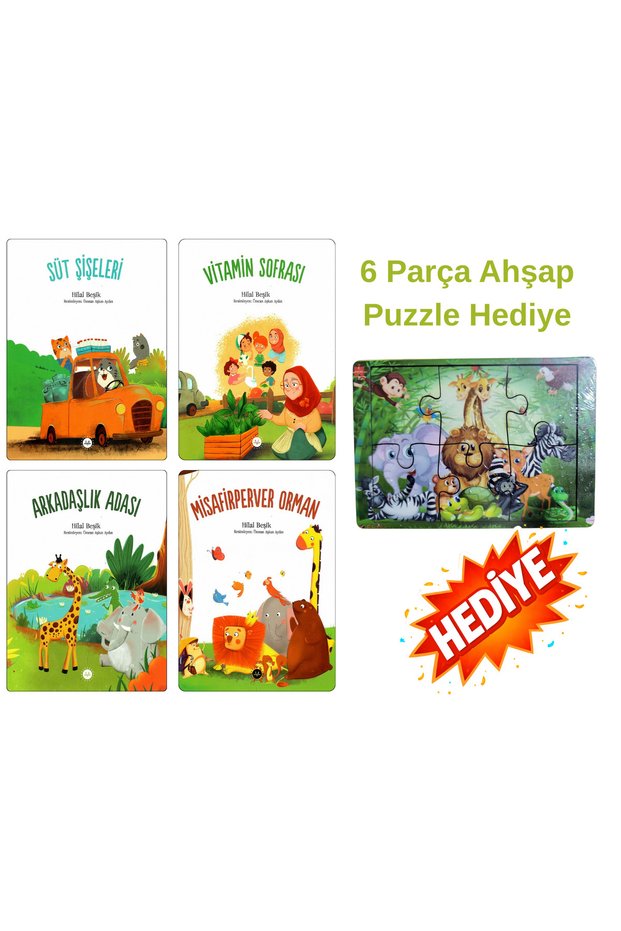 Misafirperver Orman + Vitamin Sofrası + Süt Şişeleri + Arkadaşlık Adası | 4 Book Set | Gifted