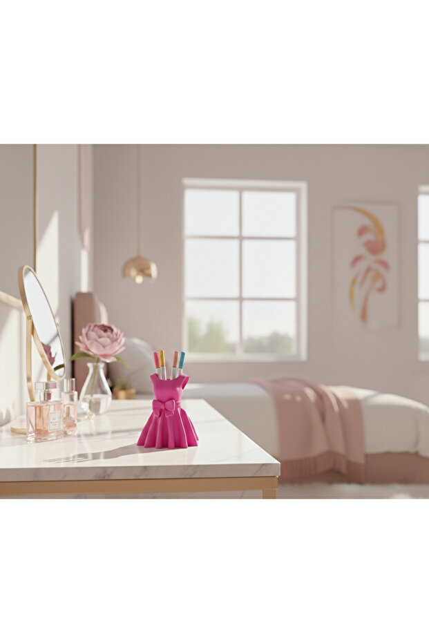 قطعة فنية متعددة الأغراض مطبوعة بتقنية ثلاثية الأبعاد - وردي - 2