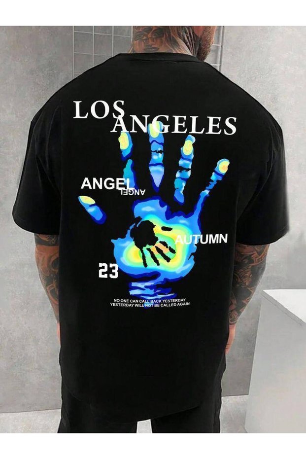 Unisex Black Color Oversize Printed T-Shirt Streetwear Comfortable Fit Daily Premium Quality