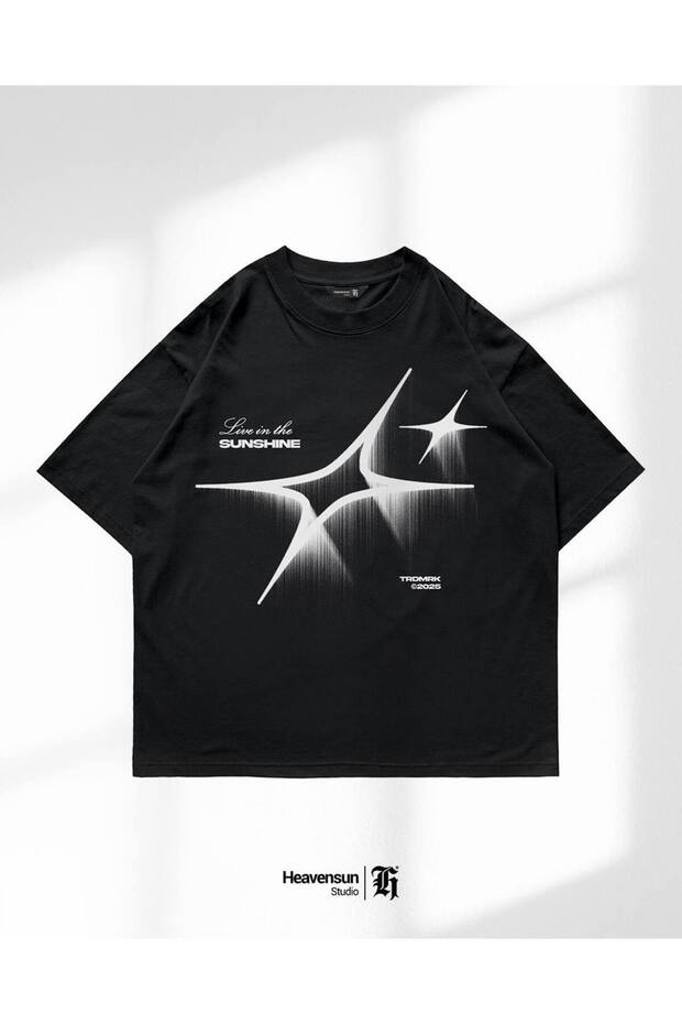 Unisex Black Color Oversize Printed T-Shirt Streetwear Comfortable Fit Daily Premium Quality