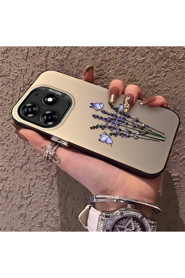 Tecno Spark 10 Pro Compatible Silicone Edge Hard Back Anti-Fall Phone Case Flower Bunch