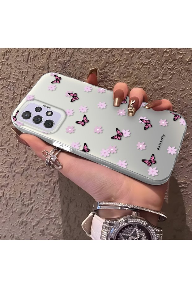 Samsung Galaxy A72 Compatible Silicone Edge Hard Back Anti-Fall Phone Case Little Butterfly