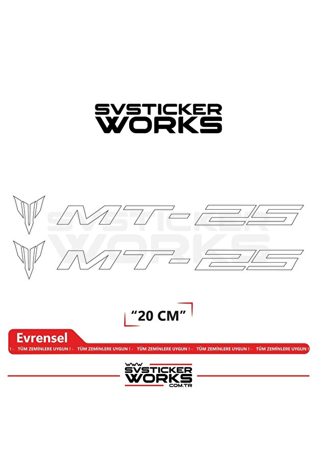 Yamaha Mt-25 Compatible Text Sticker – High Quality Custom Cut Foil (Set of 2)