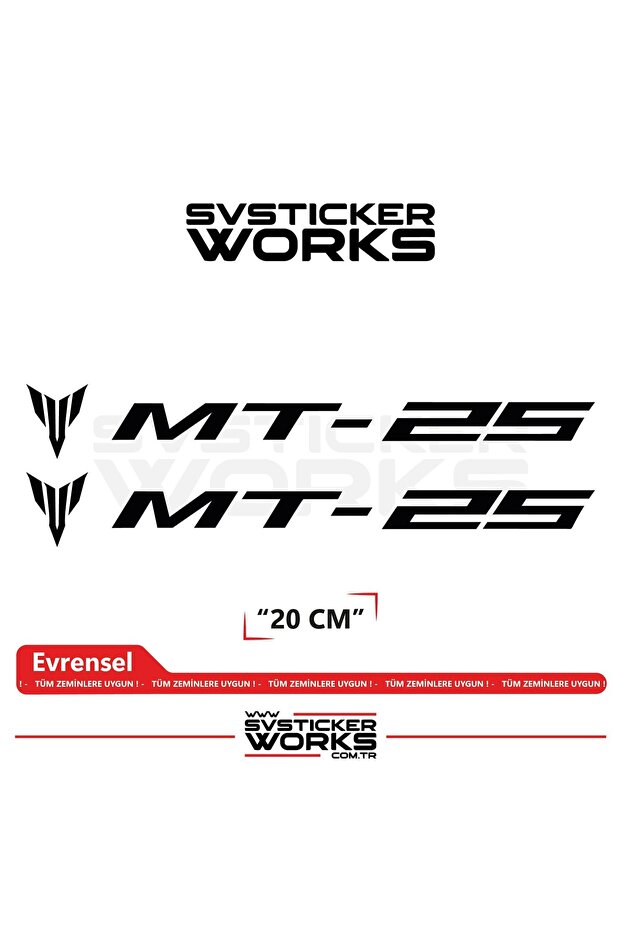 Yamaha Mt-25 Compatible Text Sticker – High Quality Custom Cut Foil (Set of 2)