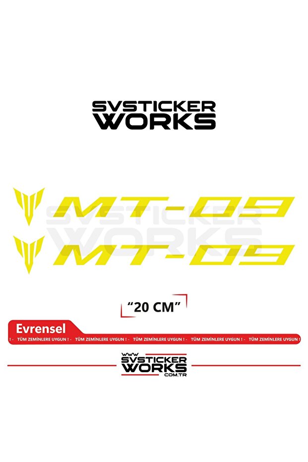 Yamaha Mt-09 Compatible Text Sticker – High Quality Custom Cut Foil (Set of 2)