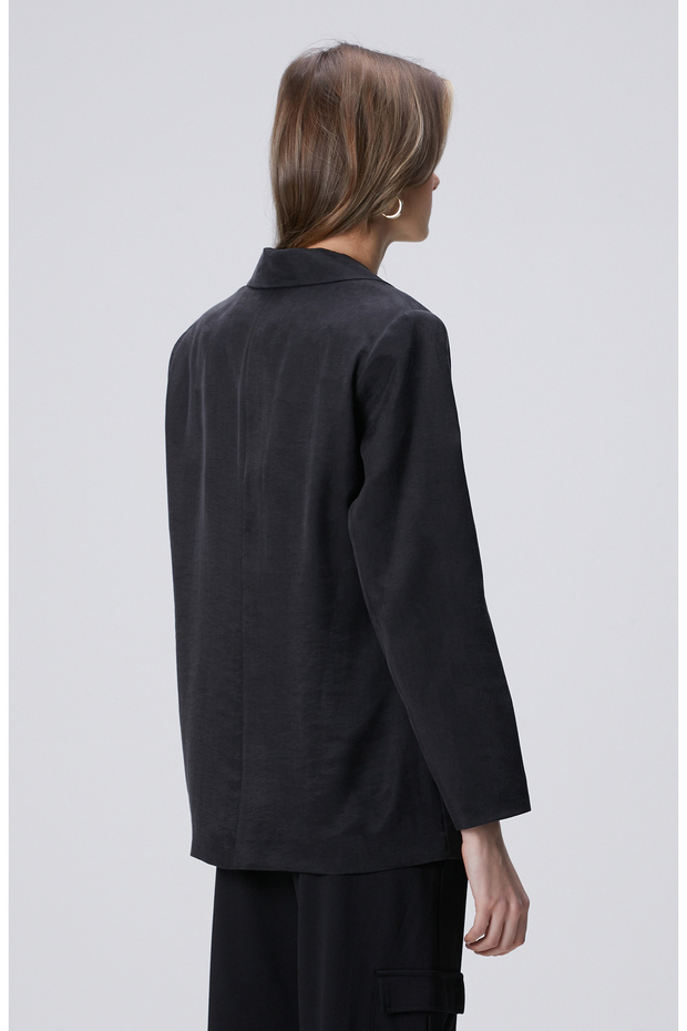 Siyah Yarım Astarlı Ceket - 5