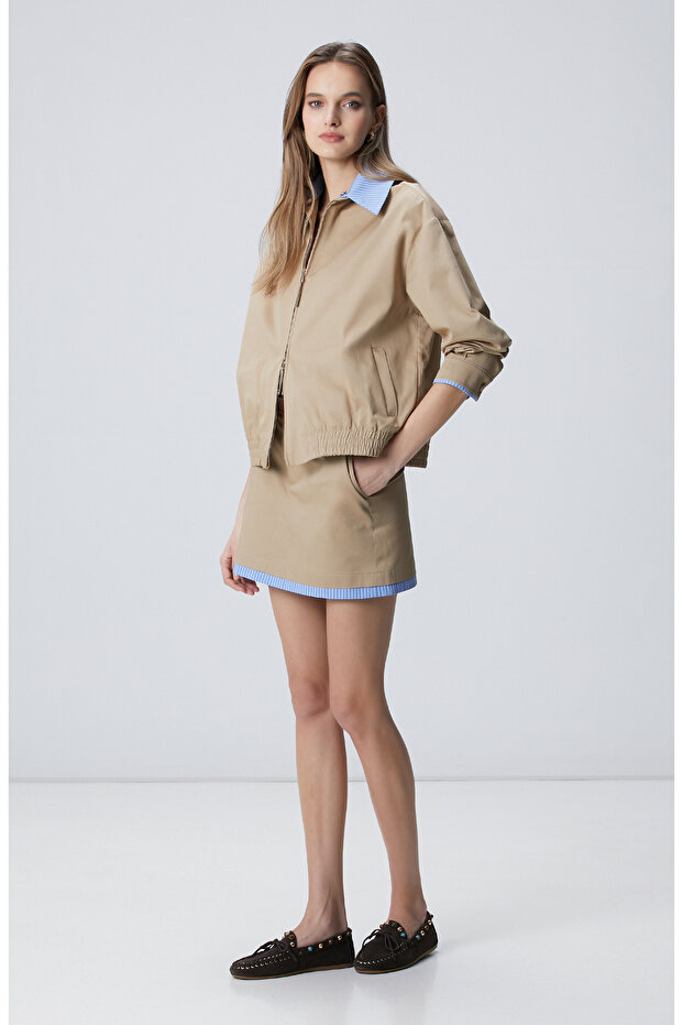 Bej Gömlek Yaka Mont - 3