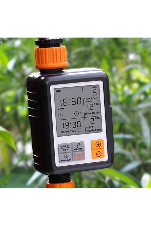 مؤقت رقمي أوتوماتيكي لنظام الري باللون الأسود/البرتقالي - 3