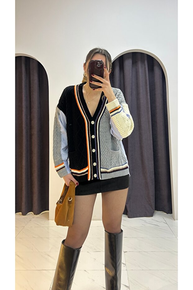 Tasarım Triko Detaylı Gömlek - 3