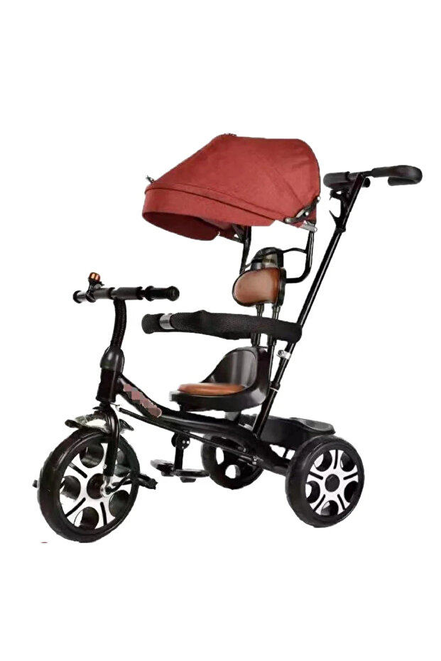 Three-Wheel Push Stroller For Kids With Sun Canopy