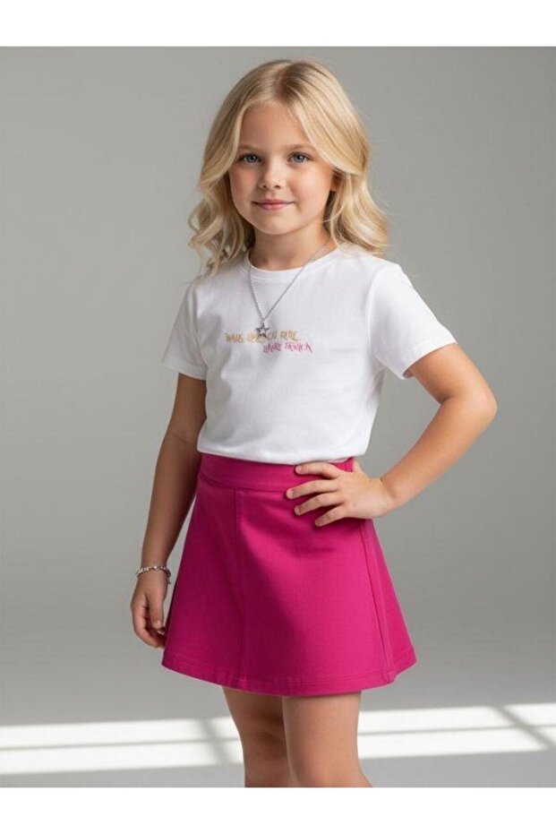 تي شيرت بناتي أساسي مطبوع من الخلف - 2