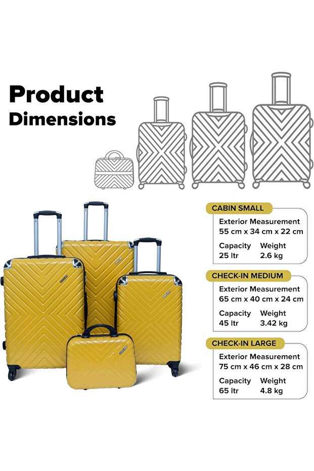 طقم حقائب سفر صلبة بعجلات دوارة - 7
