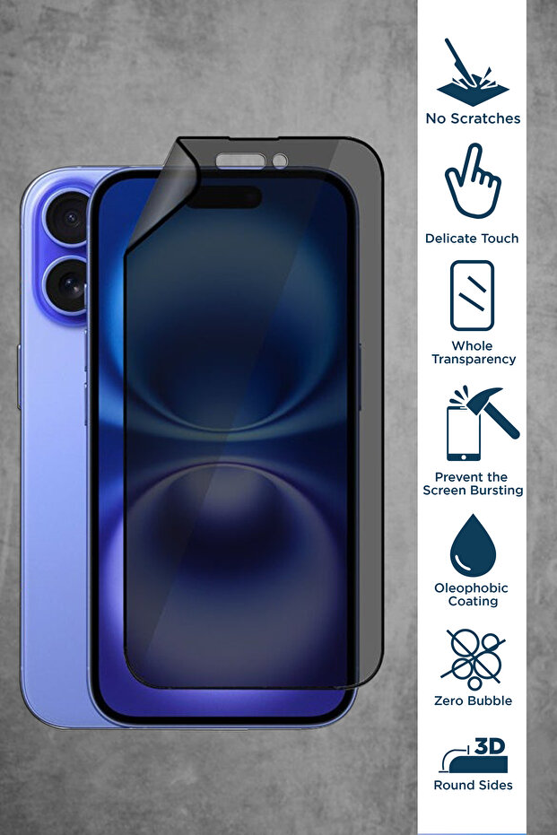 واقي شاشة الخصوصية من السيراميك غير اللامع لهاتف آيفون 16 من آبل - 2