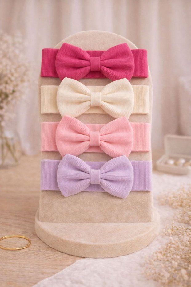 Baby Girl & Child Bowknot Bandana Set of 4