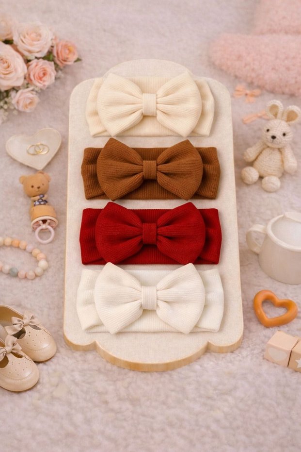 Baby Girl & Child Bowknot Bandana Set of 4