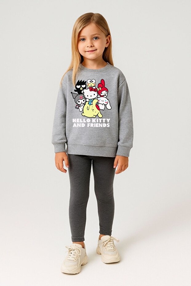 Girl's Printed Sweatshirt + Leggings Set