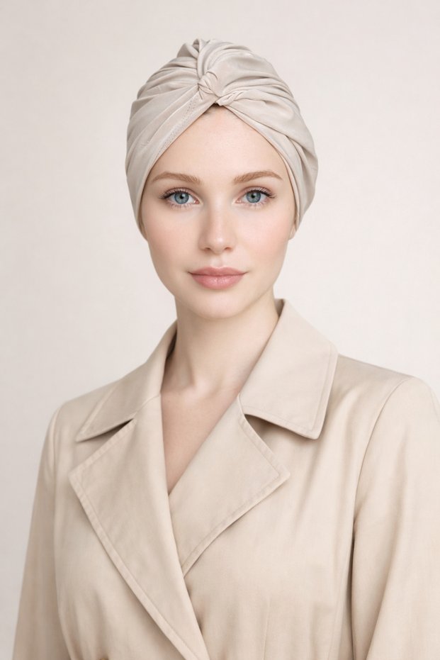 Burgu Ready-Made Bonnet Hijab Beige - Ready-Made Bonnet Shawl Scarf