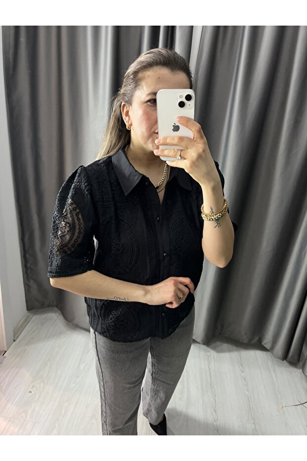 Dantelli gömlek - 4