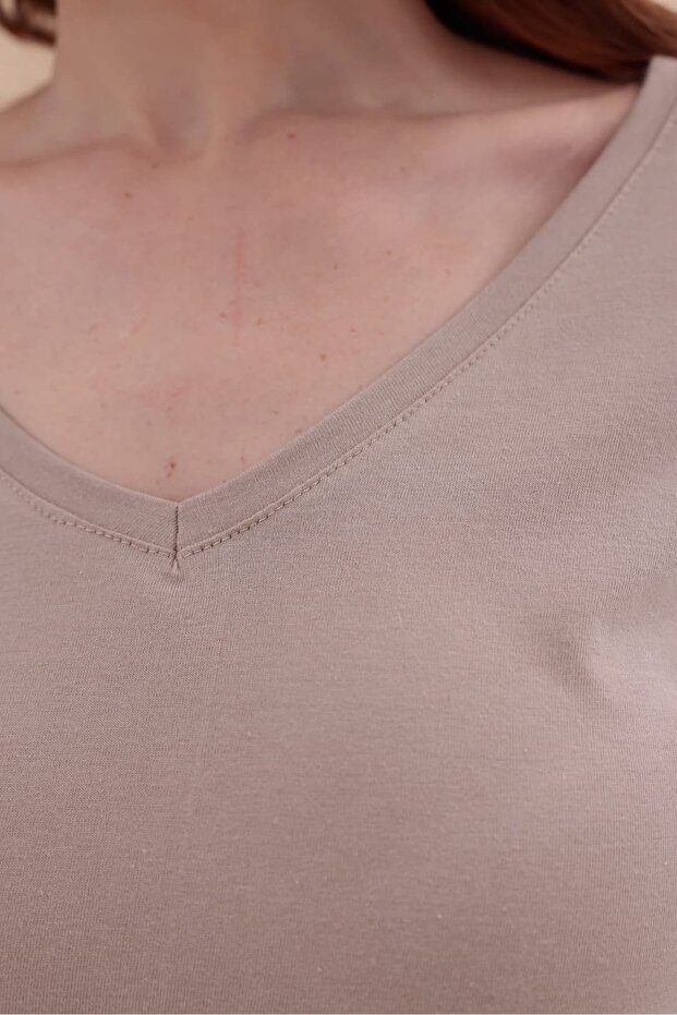 Slit Long Basic T-Shirt Hkn34 - 4