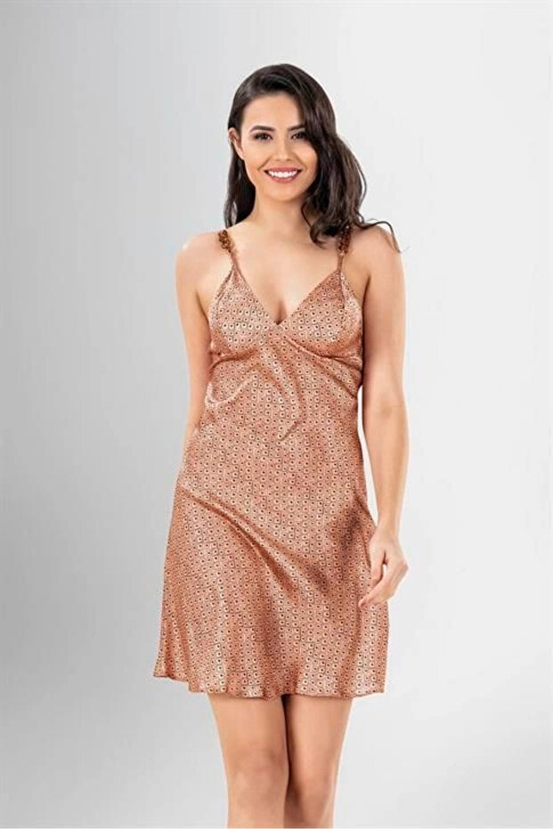 2 Piece Short Dressing Gown Set Patterned - 2