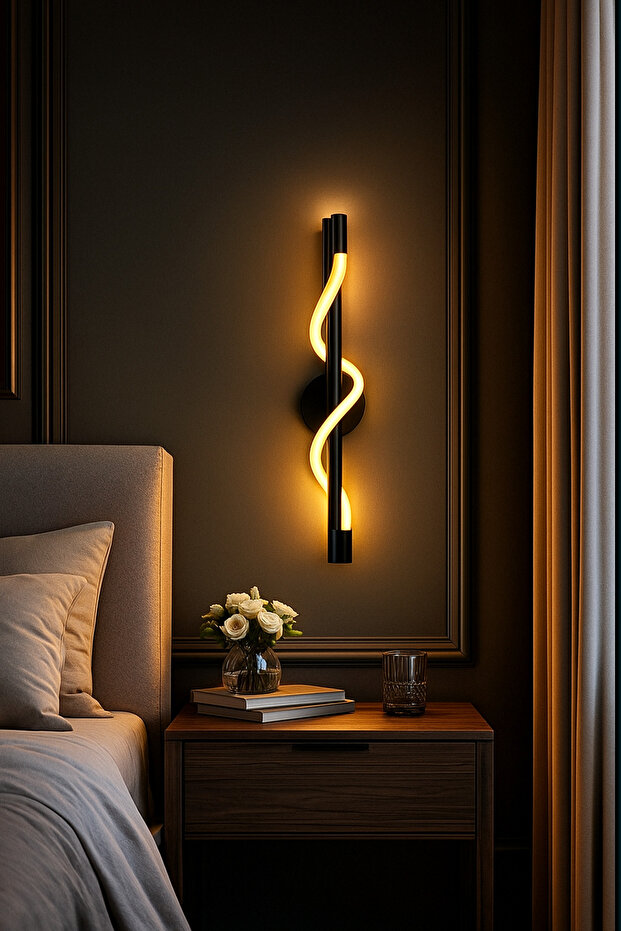 Samsung Led Decorative Modern Wall Sconce Single Hotel Living Room Bedroom 60cm Black Case Daylight