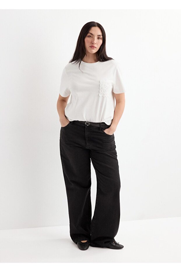 İşlemeli pamuklu tişört - 7