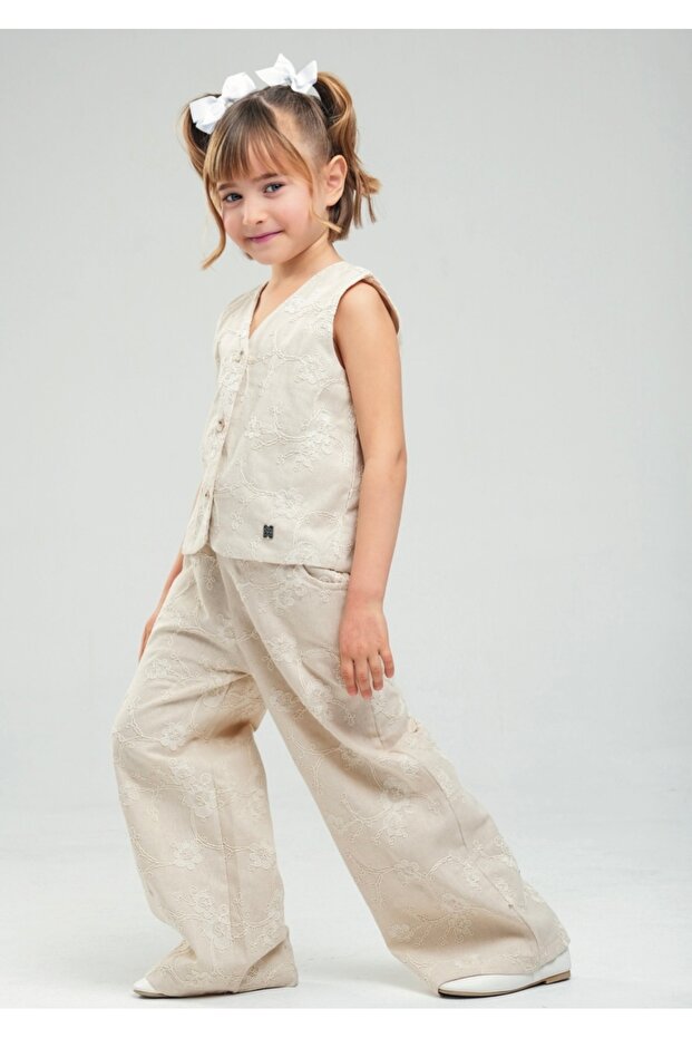 Limi Girl's Soft Texture Vest and Pants Set